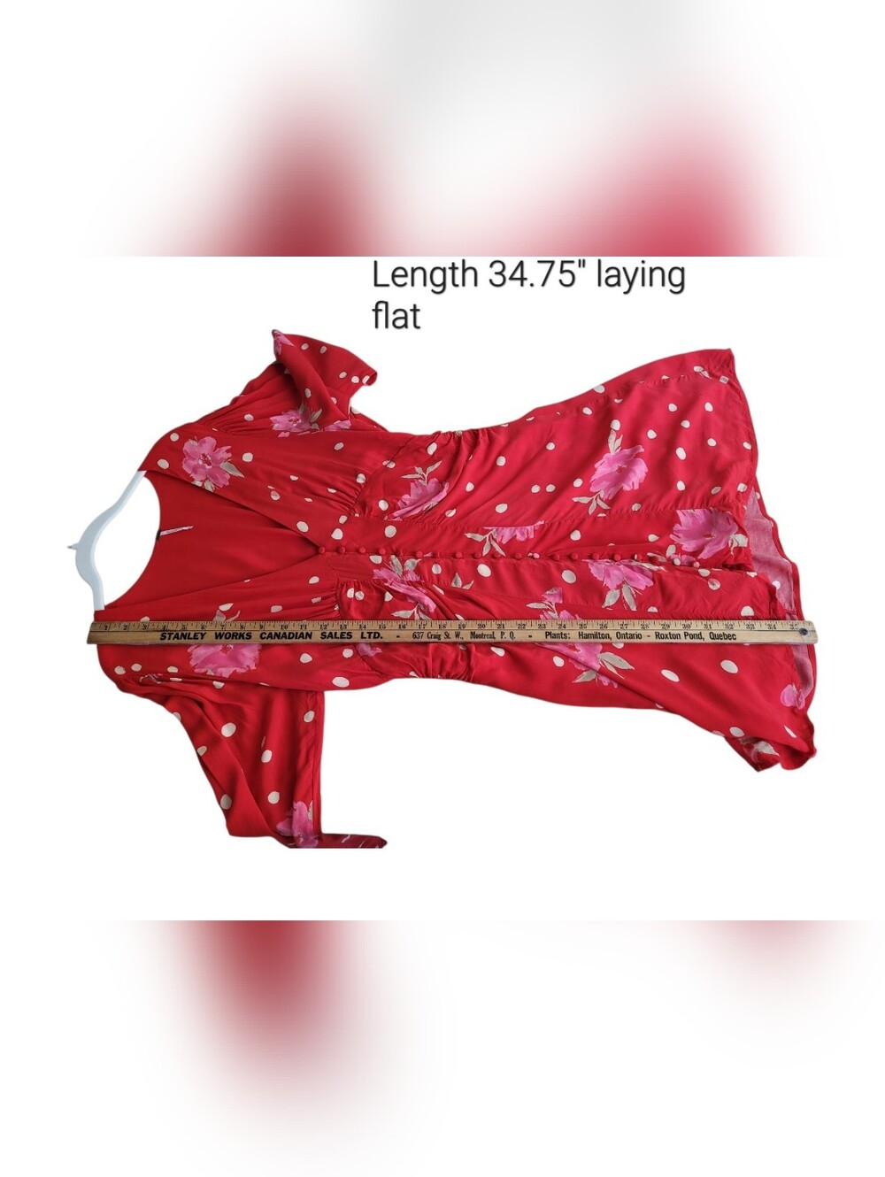 Free People Red Floral Polka Dot Mini Dress - Picture 9 of 15